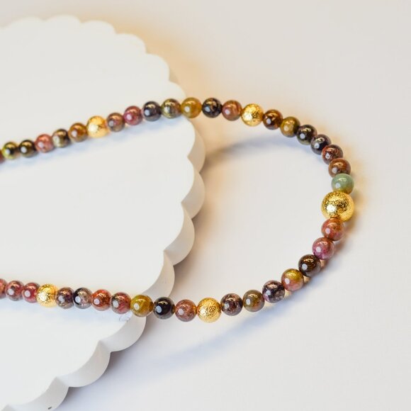 Tourmaline & Gold Accent Necklace 15-17" - Picture 4 of 9